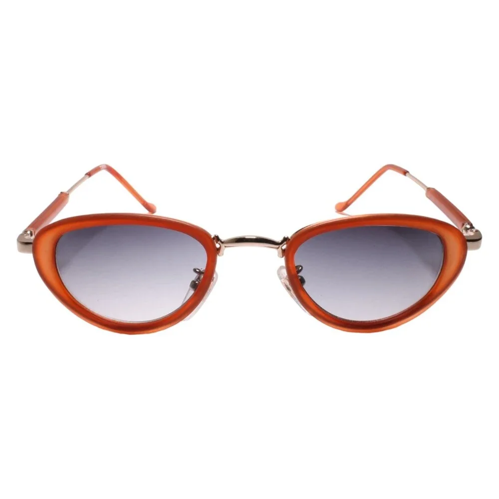 Timeless Glam Retro Chic Genuine Vintage Womens Small Cat Eye Brown Sunglasses